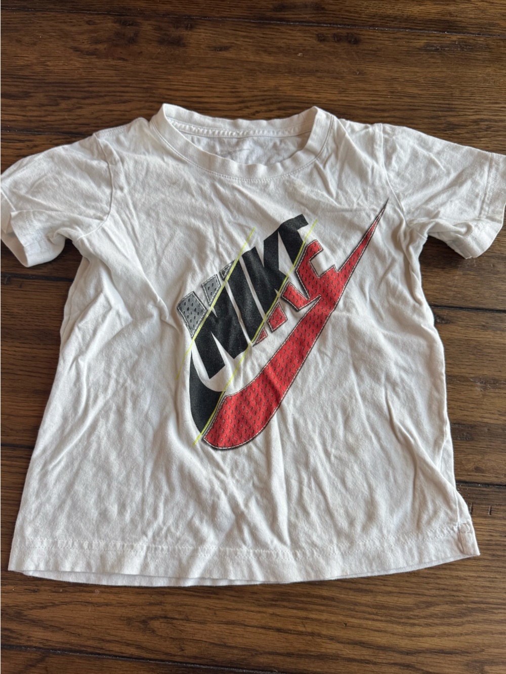 Nike White Short-Sleeve Tee with Red & Black Graphic